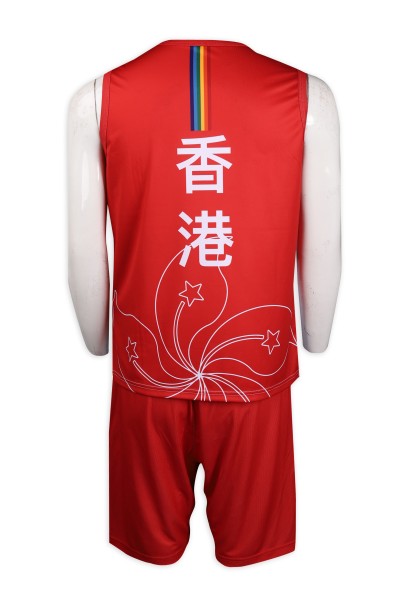 WTV163 Customized Contrast Sports Set Hong Kong Representative Sweatshirts Sweaters Sportswear Manufacturers back view